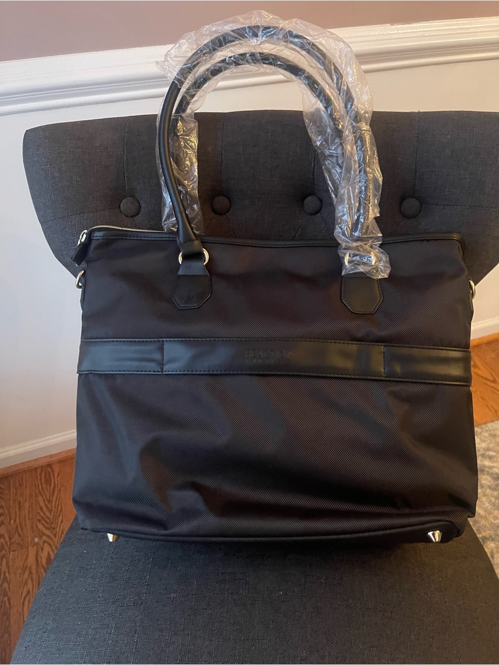 Kenneth Cole Reaction Chelsea Chevron Tote Bag | laptop and tablet pocket - Picture 3 of 5